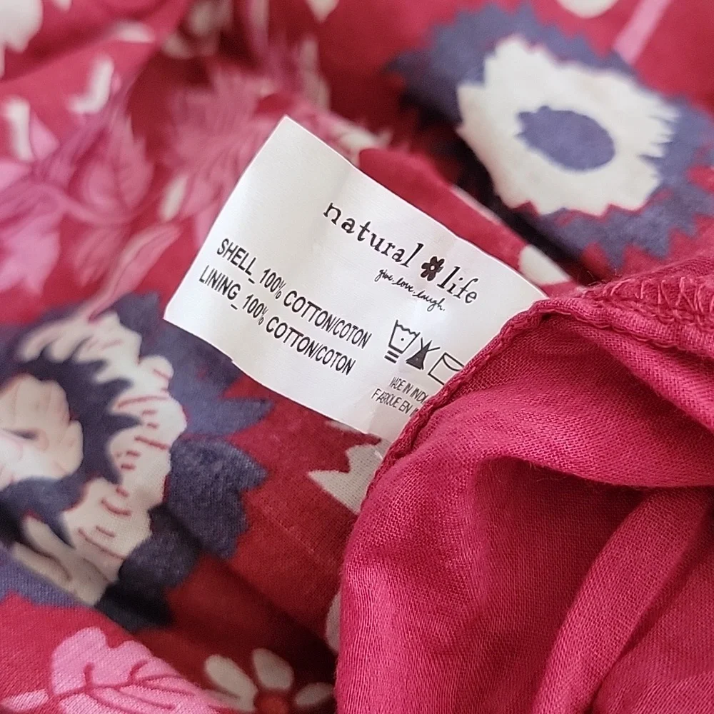 NATURAL LIFE Auguste Floral Dress XS X Small Pink Bohemian Hippie - Picture 9 of 9